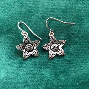 Elegant Silver Flower Earrings